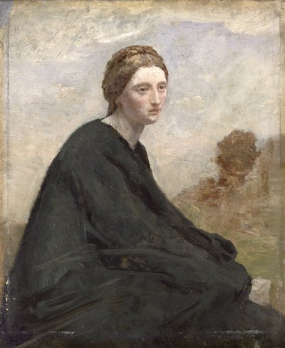 La ragazza pensierosa, c.1857 da Jean Baptiste Camille Corot